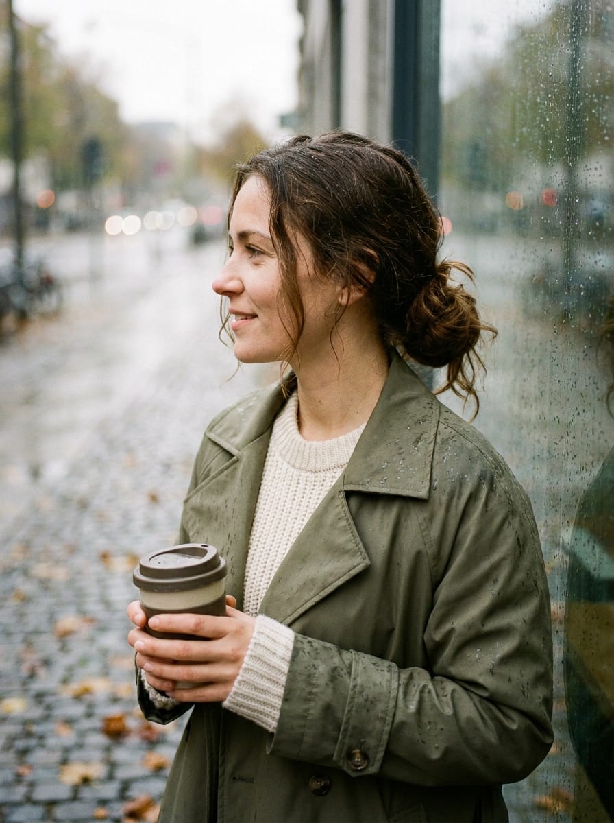 Messy Low Bun für Regentage - Herbst Frisur